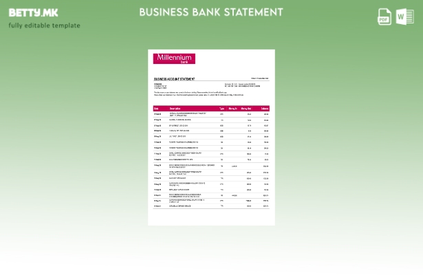 модерен стил Полска Милениумска деловна изјава за шаблон за формат Word и PDF